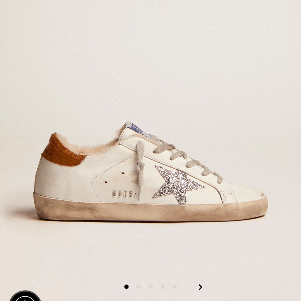 Women's Super-Star with shearling lining and silver glitter star